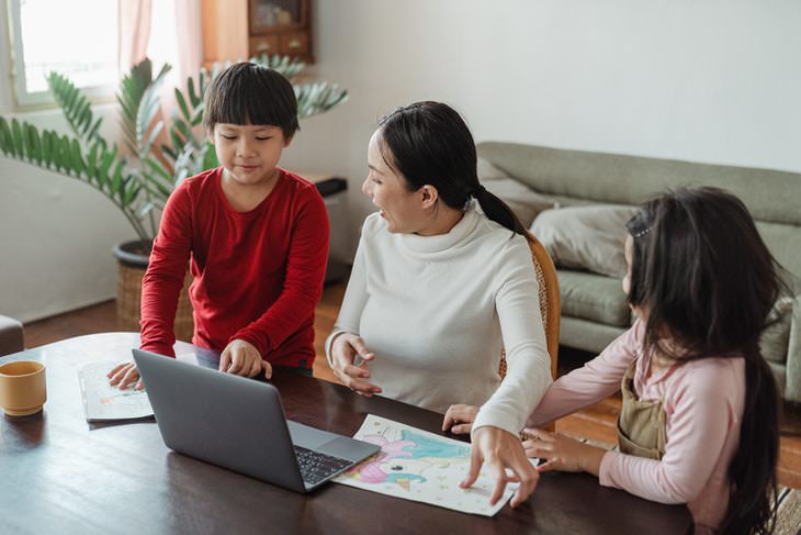 Errores Que Pueden Arruinar La Relación Con Tus Hijos Adultos, madre y sus hijos frente a la computadora