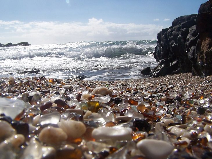 vidrio marino Kauaui Sea Glass Beach, Hawaii