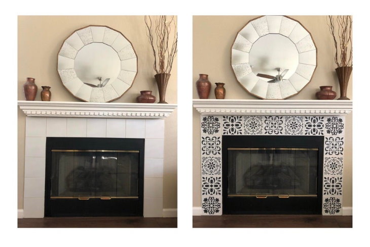 Antes y después de la renovación  en el hogar , chimenea