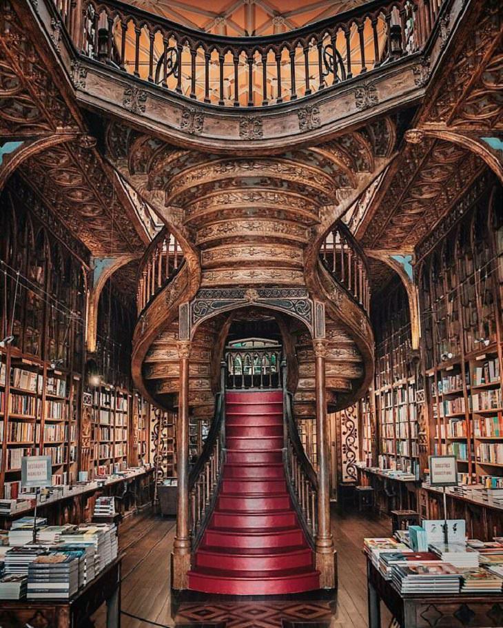 Lugares más bellos del mundo, libreria Lello, Portugal