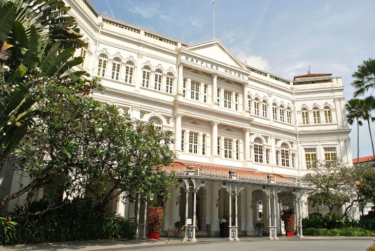 Arquitectura colonial Hotel Raffles Singapur