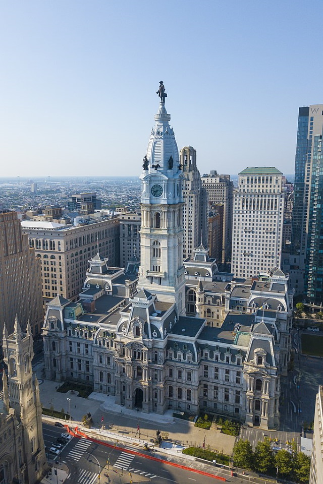 Arquitectura colonial Ayuntamiento de Filadelfia, Pensilvania