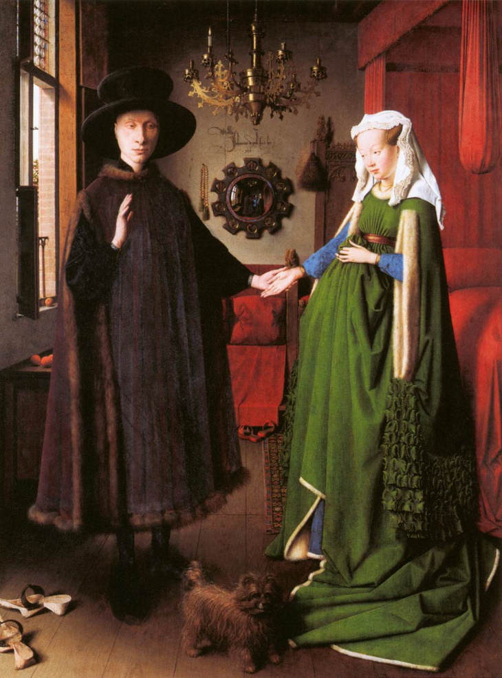Invenciones medievales Retrato de Giovanni Arnolfini y su esposa (1434) de Jan van Eyck 
