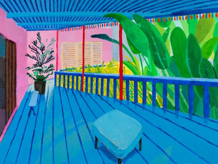 Jardín con terraza azul, 2015