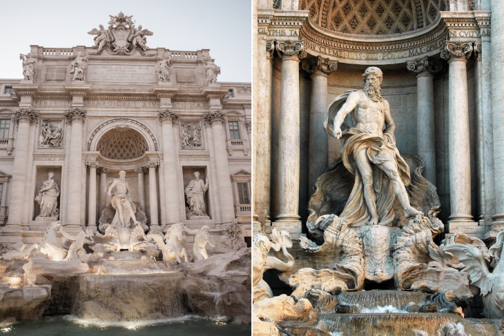 Historia De La Fontana De Roma, esculturas