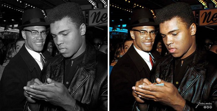 Fotos Históricas a Color, Malcolm X y Muhammad Ali en Nueva York, marzo de 1964