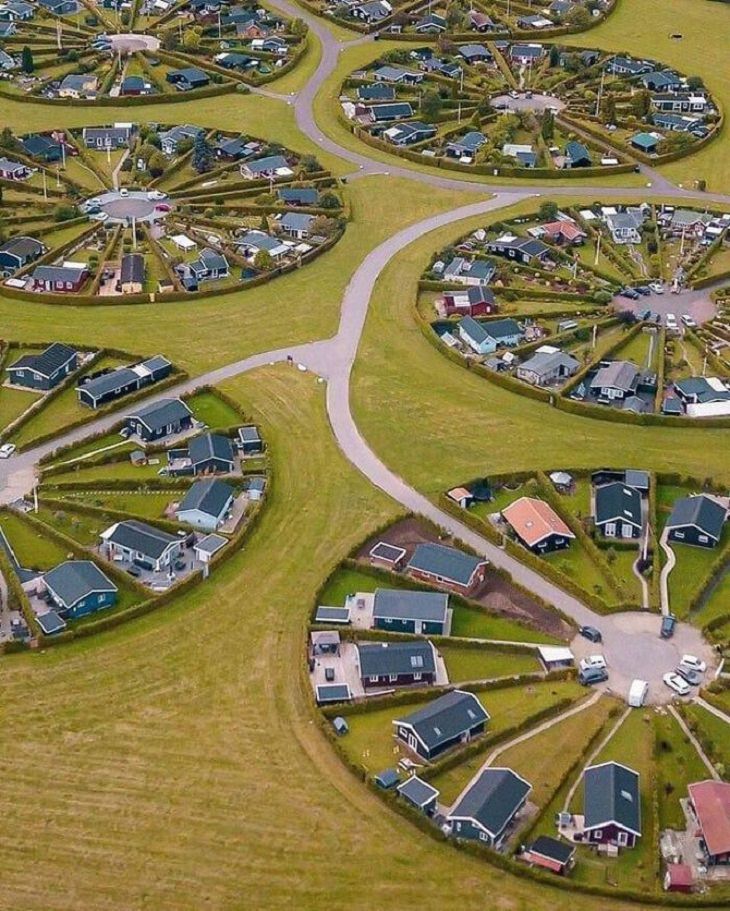 Ejemplos de ingeniería, asentamiento de pueblos en Dinamarca