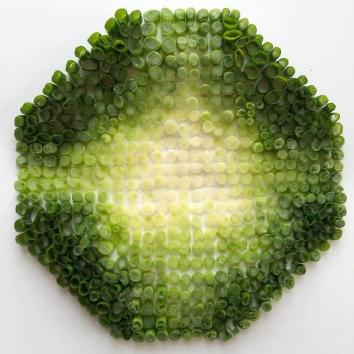 Arte en comida, verde