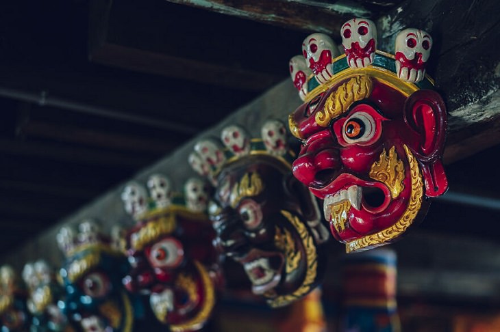 La belleza de Bután, máscaras Butanesas