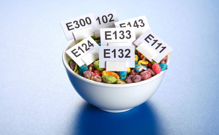 aditivos alimentarios, cereales con números E 