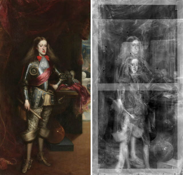 Radiografías Curiosas, retrato de Carlos II de España (izquierda) 
