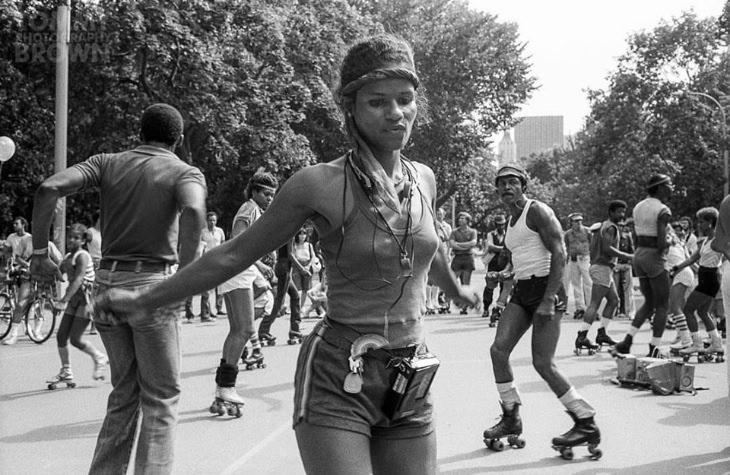 gente de central park patinando en 1982