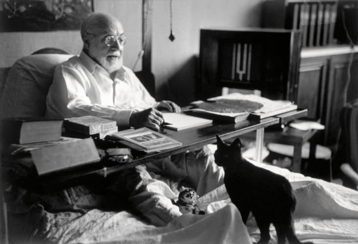Figuras famosas con sus gatos Henri Matisse