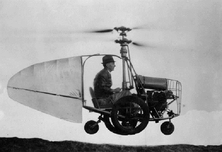 Vehículos de época inusuales, coche volador