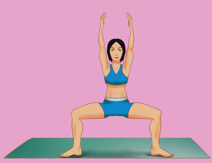 Posturas de yoga para la relajación: una demostración de la pose de la diosa