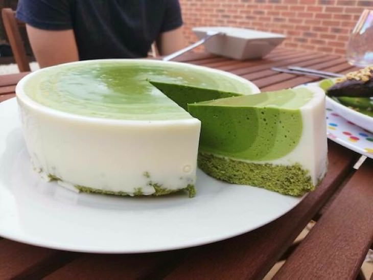Hermosas Creaciones De Pasteles y Galletas, pastel de té verde matcha
