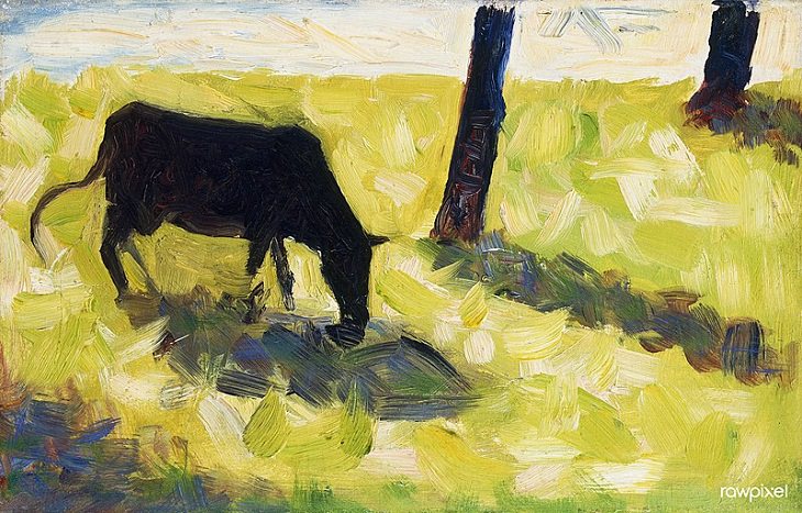 Cuadros de Georges Seurat, Vaca negra en un prado