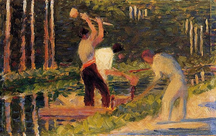 Cuadros de Georges Seurat, Hombres colocando estacas