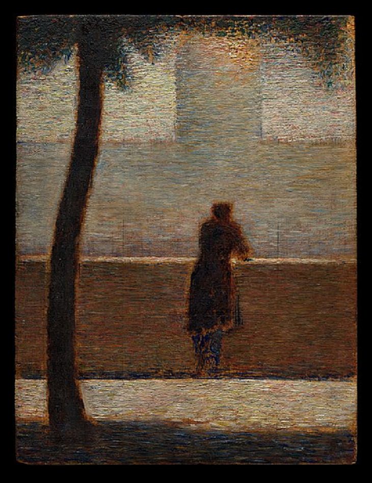 Cuadros de Georges Seurat, Un hombre apoyado en un parapeto
