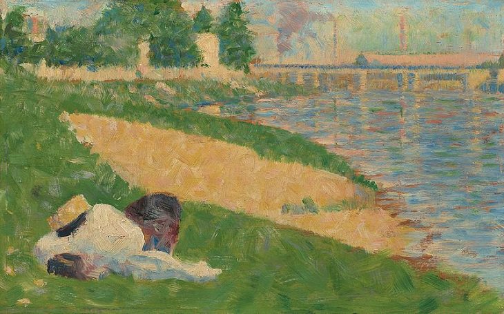 Cuadros de Georges Seurat, El Sena con ropa en la orilla