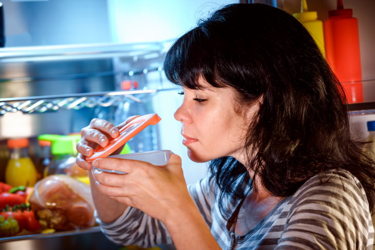 Meat Buying Tips woman smelling container