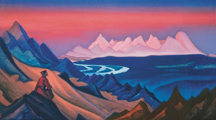 Paintings by Nicholas Roerich, scenery, cliff