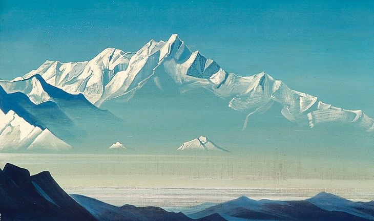 Paintings by Nicholas Roerich, mountain, snow
