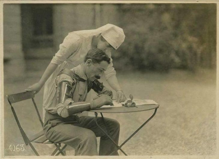 Raras fotos históricas, soldado francés de la Primera Guerra Mundial 