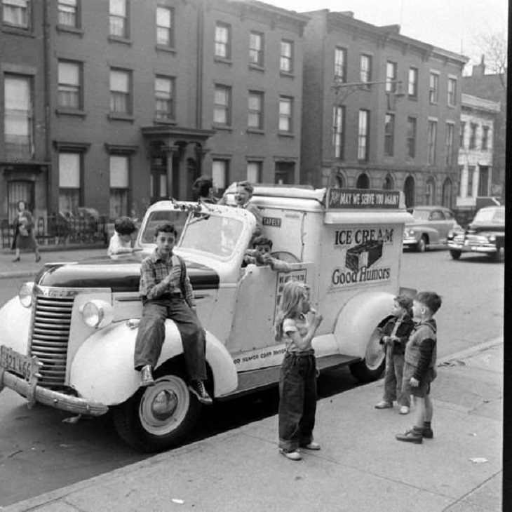 Fotos históricas únicas, camión de helados 
