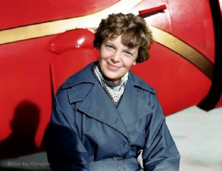Fotos coloreadas de la historia, Amelia Earhart