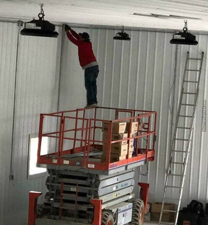 Work Safety Fails ceiling repair