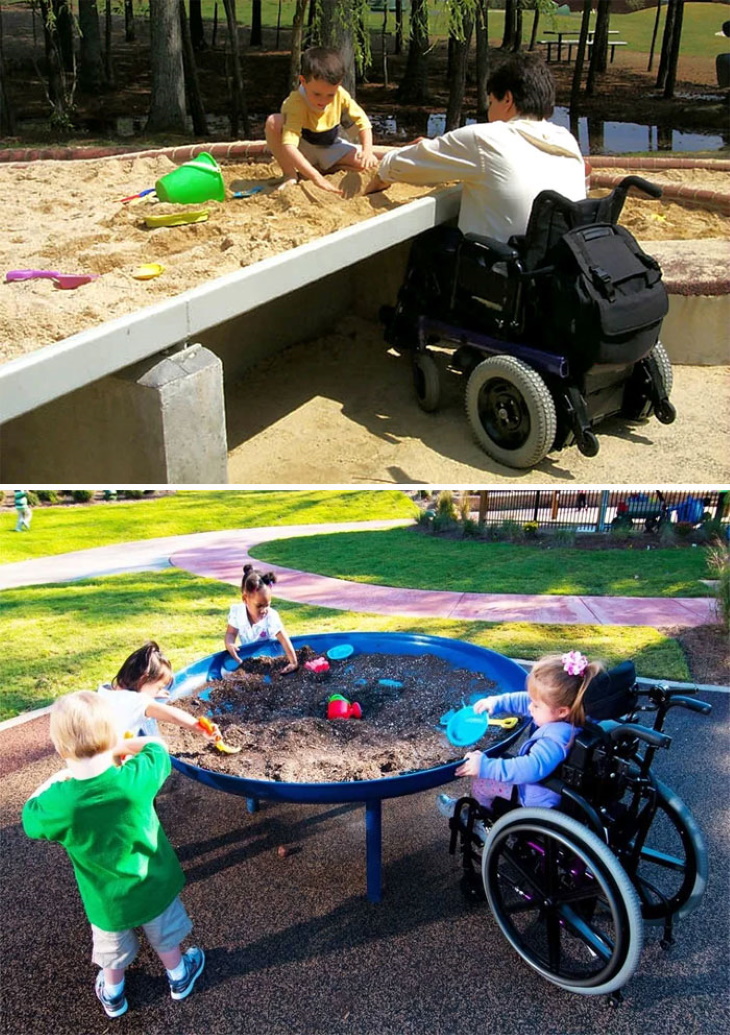 Positive Architecture wheelchair-friendly sandbox 