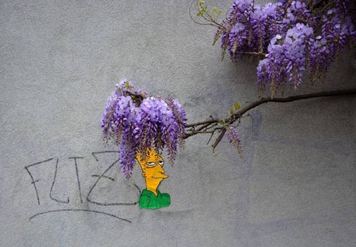 Plantas y arte callejero: El actor paralelo de los Simpsons