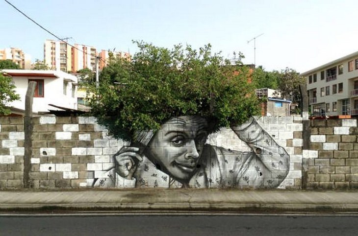 Plantas y arte callejero: afro