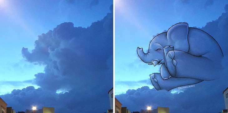 Nubes Transformadas En Animales, elefante