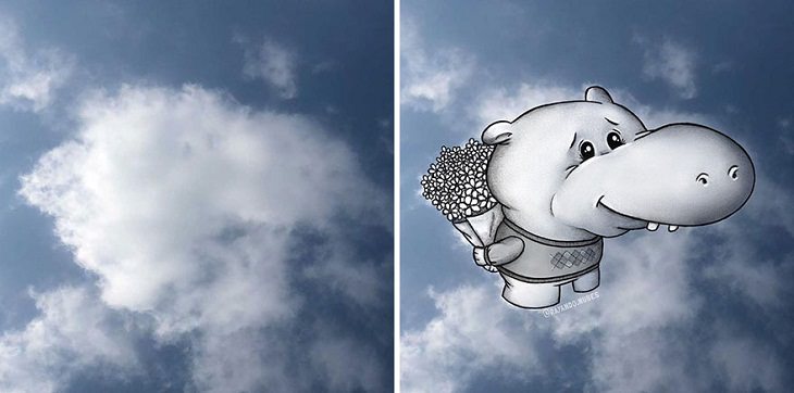 Nubes Transformadas En Animales, hipopótamo