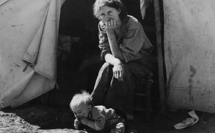 Consejos De Vida De La Gran Depresión, mujer joven con su bebé