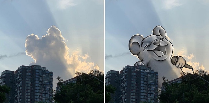 Nubes Transformadas En Animales, ratón cantante