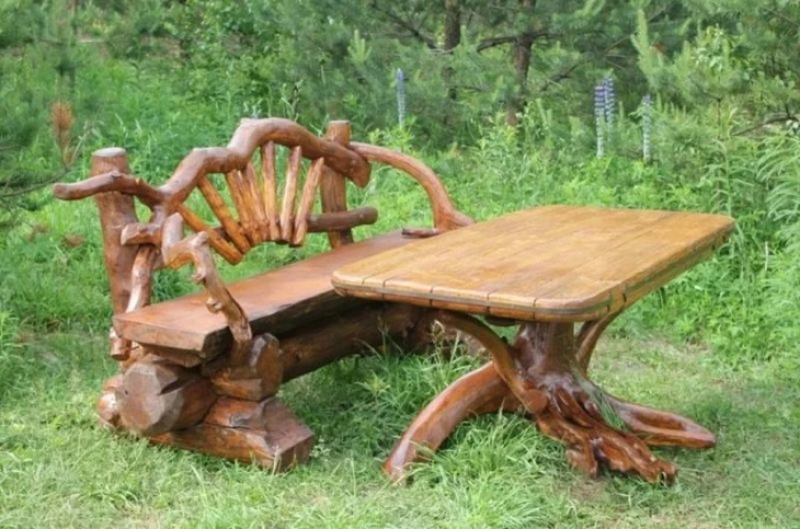 Piezas de madera, asiento