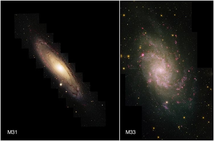 Imágenes Del Espacio, M31 y M33, dos de los miembros más grandes del Grupo Local de Galaxias