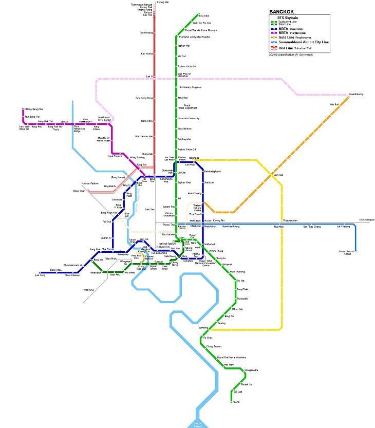 Muang Boran Bangkok, Mapa del MRT de Bangkok