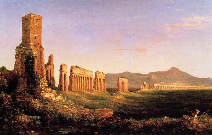 Pinturas De Paisajes De Thomas Cole, acueducto cerca de Roma