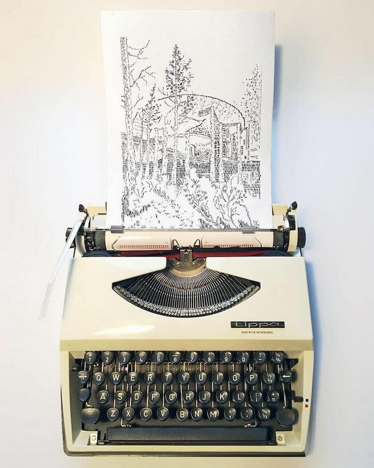 Arte Creado Con Una Máquina De Escribir, campo