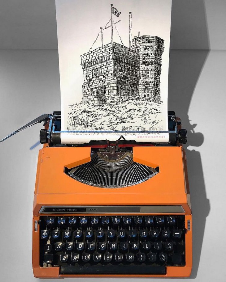 Arte Creado Con Una Máquina De Escribir, torre