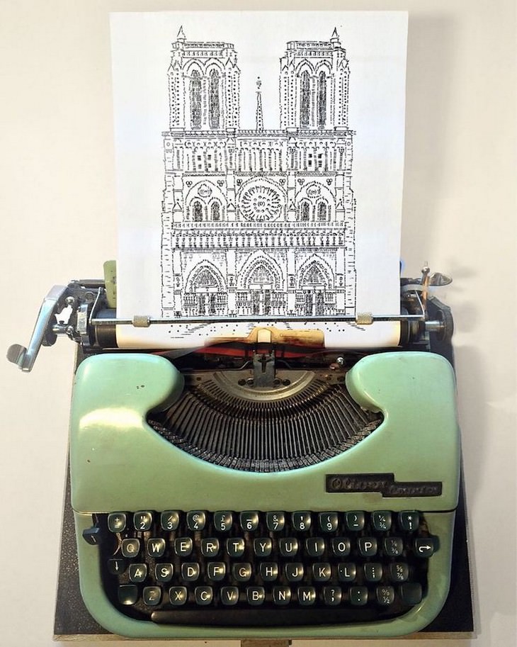 Arte Creado Con Una Máquina De Escribir, NotreDame