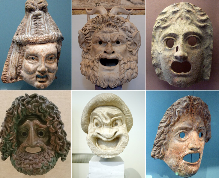 Historia de las máscaras Máscaras teatrales griegas y romanas