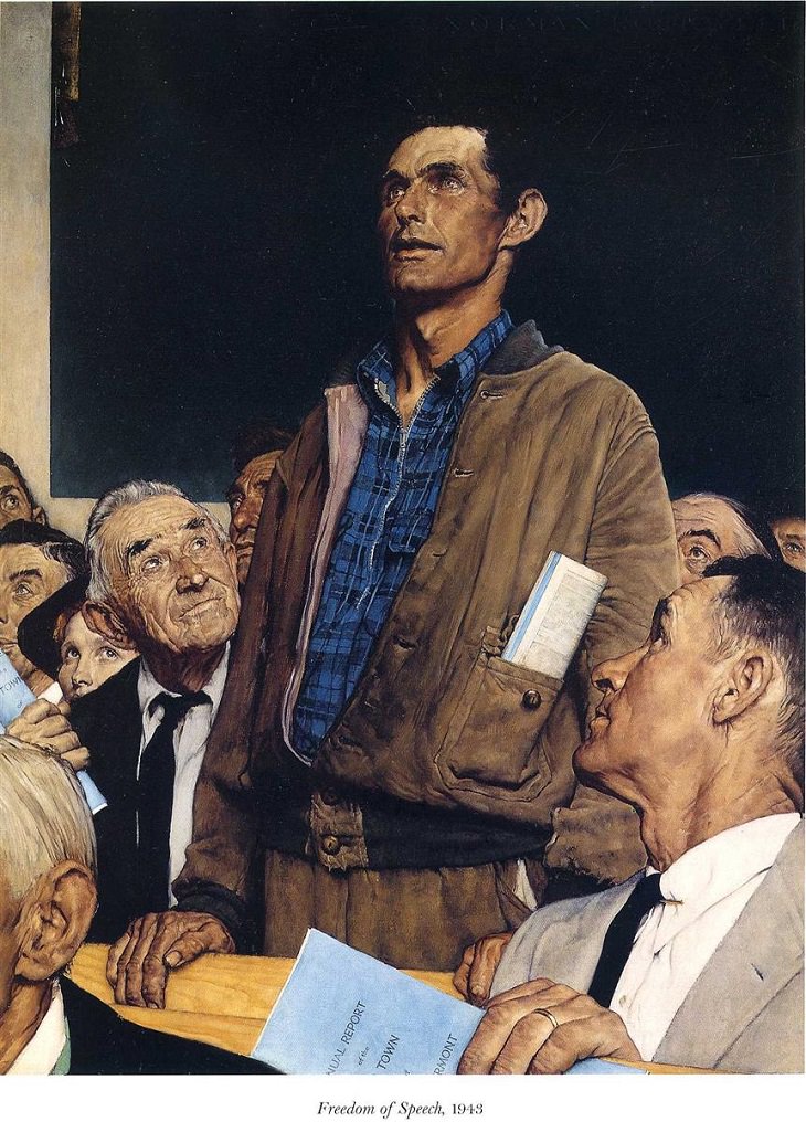 Pinturas De Norman Rockwell, Libertad de expresión (1943)