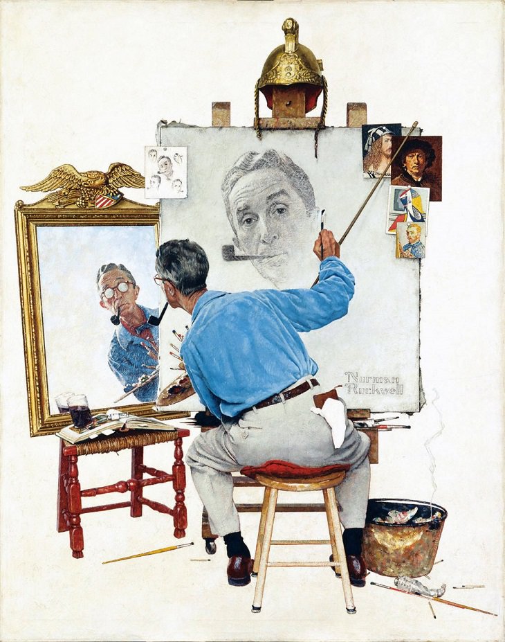 Pinturas De Norman Rockwell, Triple autorretrato (1960)