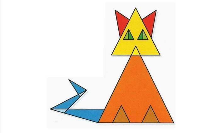 gato hecho de triangulos