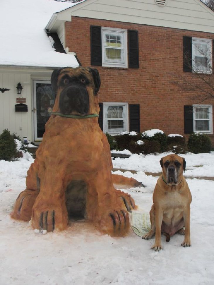 Esculturas De Nieve, perro